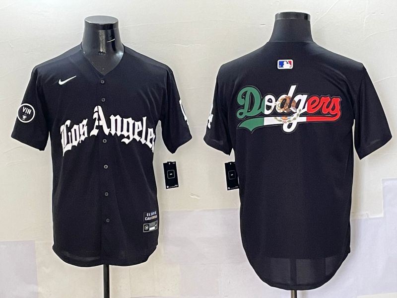 Men Los Angeles Dodgers Blank Black Five generations Joint Name 2025 Nike MLB Jersey style 52